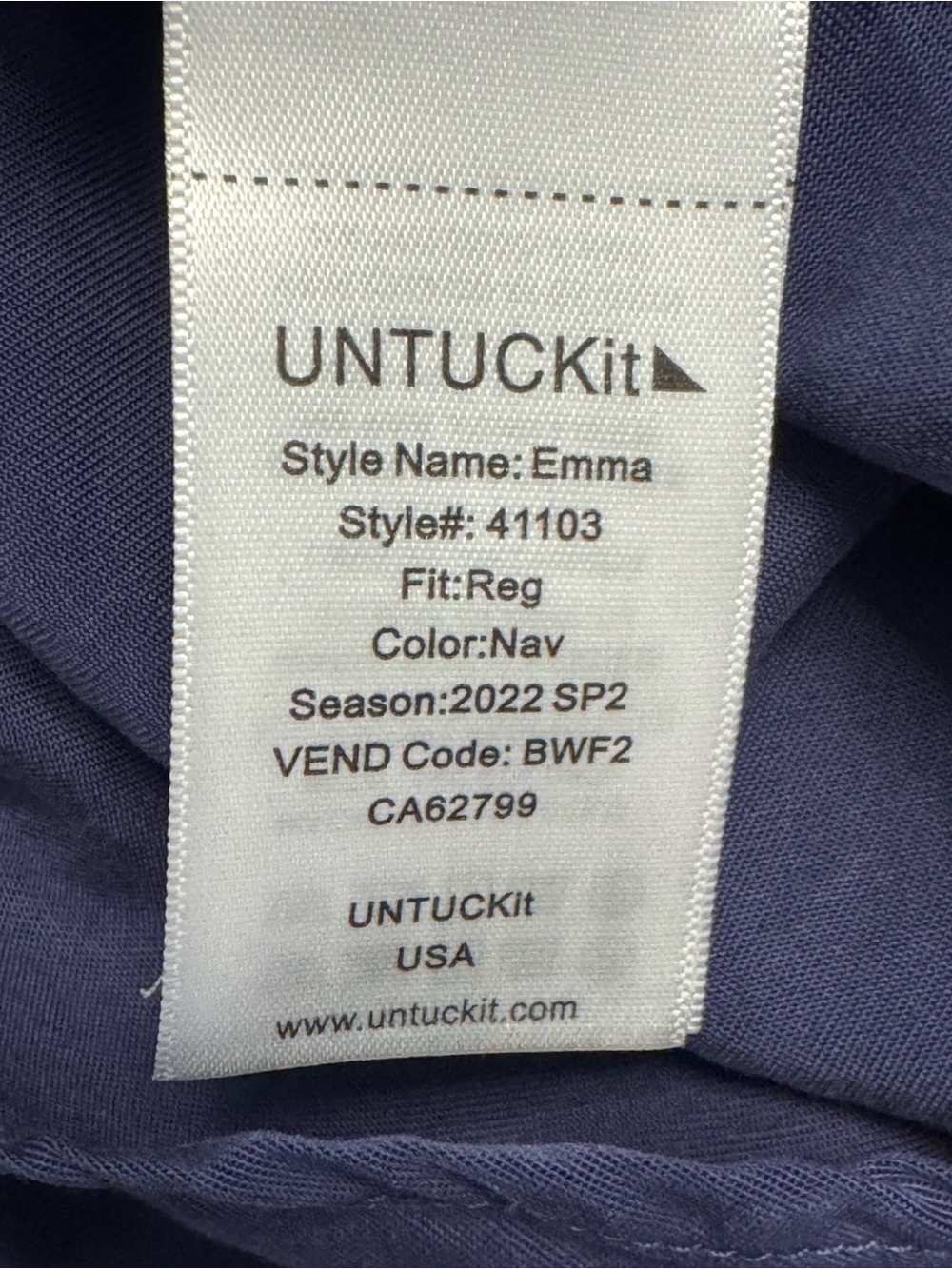 UNTUCKit Navy Button-Front Midi Shirt Dress - Picture 6 of 7